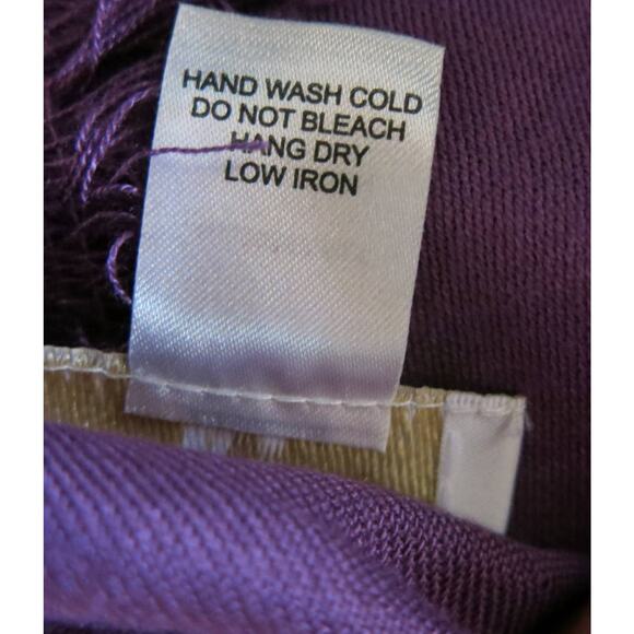 PASHMINA Scarf Wrap Shawl Fringe Purple Rayon Made in India Light Weight - Picture 8 of 8